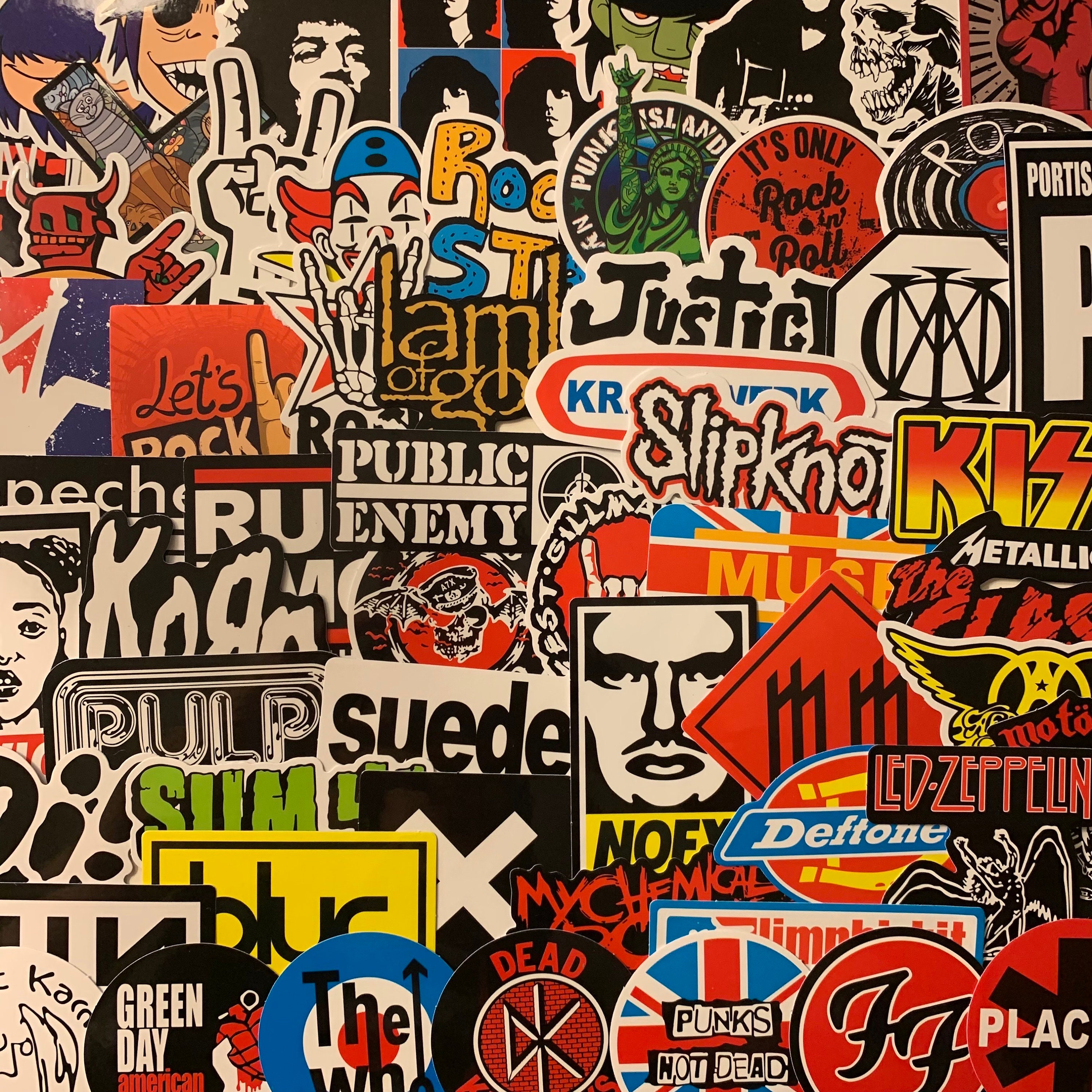 Lot of 25 Random Sticker Lot Music Rock Metal Punk for Laptops Etc! Brand  New!