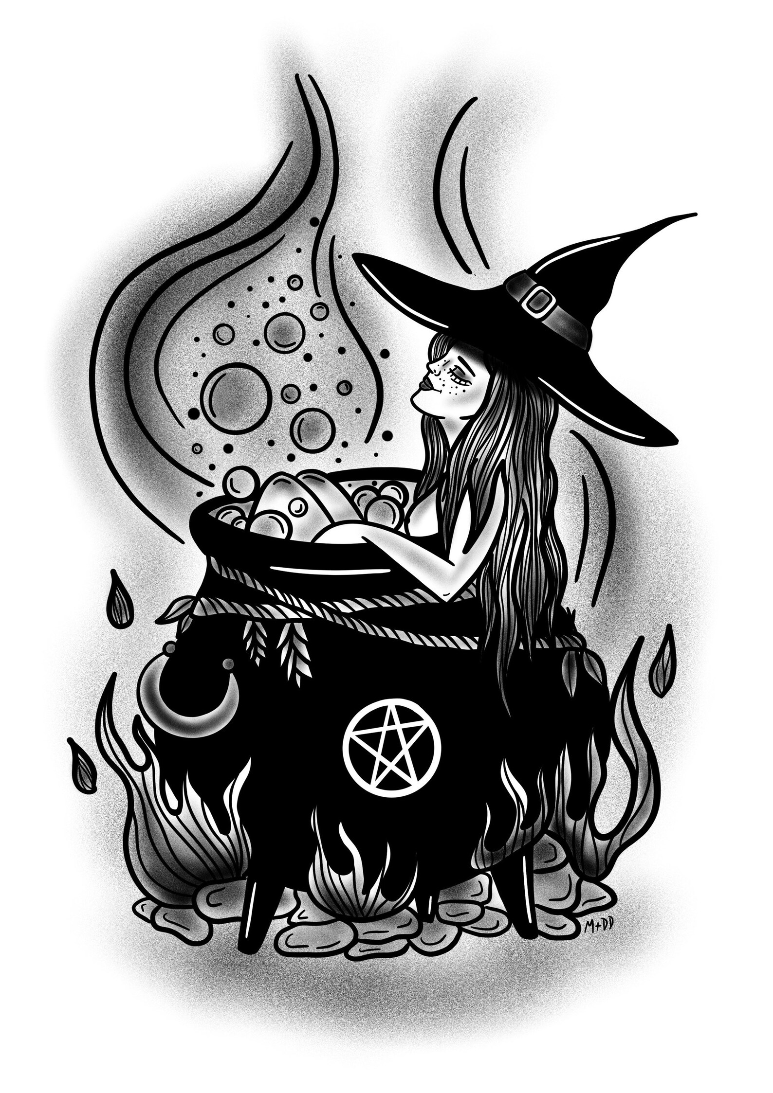 A5 Witchs Bath Time Print Etsy