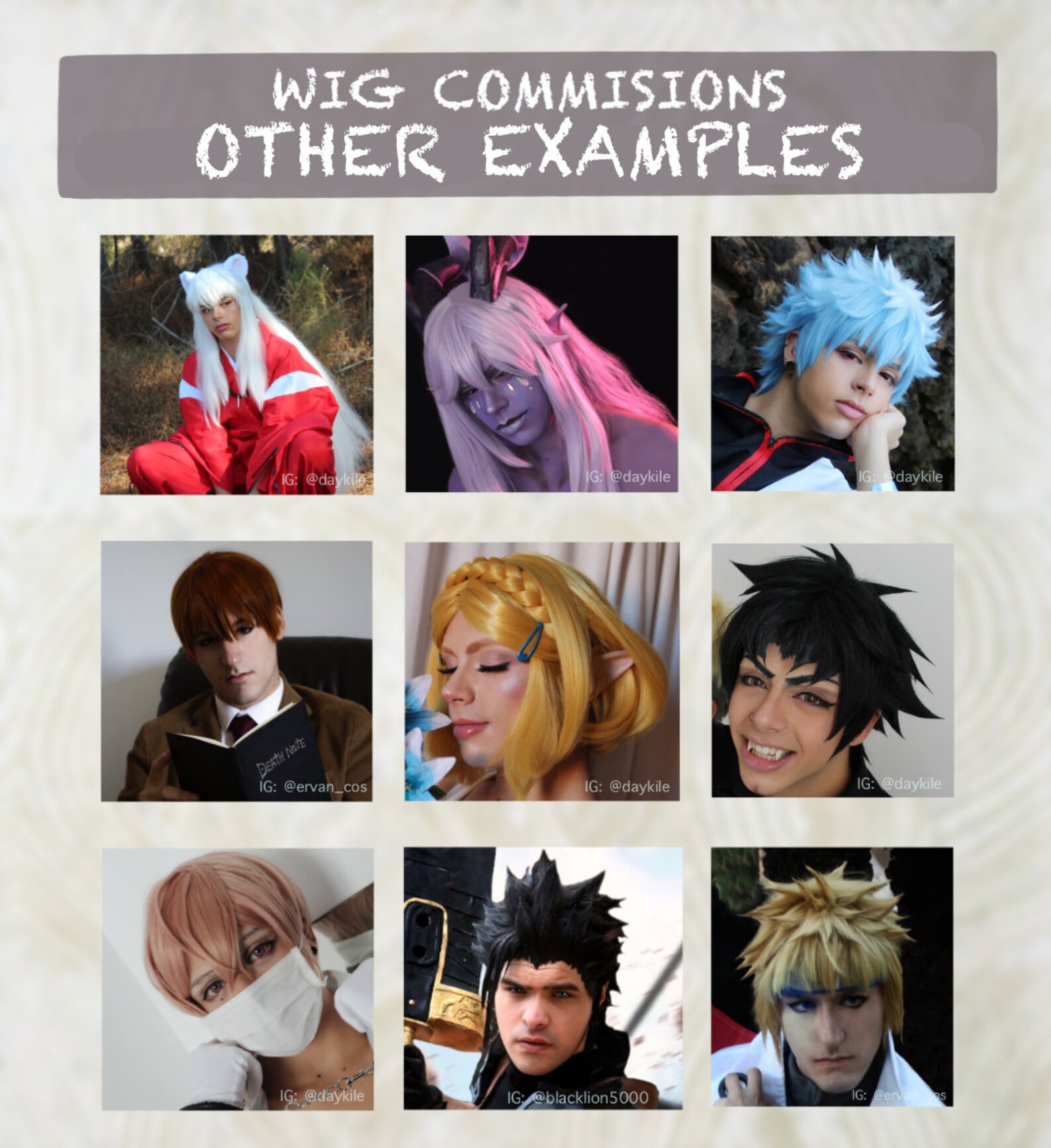 Custom Cosplay Wig Commissions Etsy