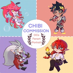 Custom chibi commission (Original Character, Fanart and Portrait)