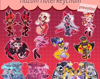 Llaveros inspirados en Hazbin Hotel (Alastor, Charlie, Vaggie, Lucifer, Husk, Angel Dust, Adan, Sir Pentious, Huskerdust) PREORDER