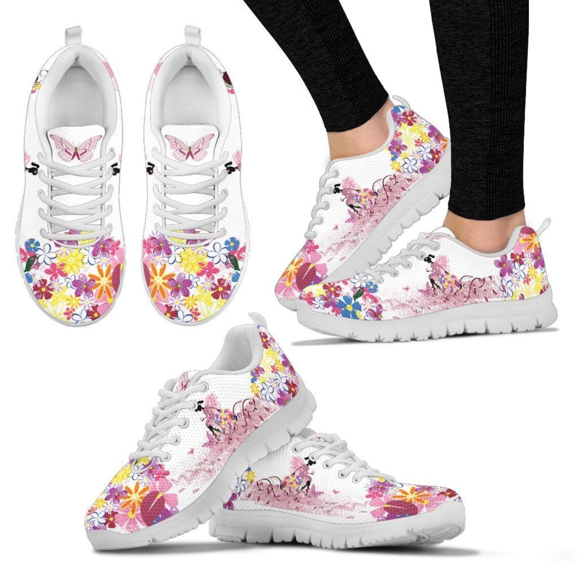 Lady Butterfly Sneakers Women's Sneakers Handmade Etsy