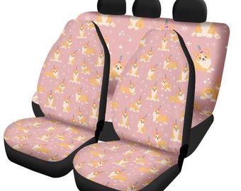 Car Seat Covers Full Set, Car Seat Covers Baby, Car Seat Protector, Car Seat Cover for Vehicle, Car Seat Cover Design Unicorn Shiba Inu Dog