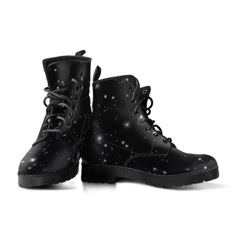 Waterproof Starry Night Leather Handcrafted Boots, Women Boots, Leather Shoes, Vegan Boots, Fashion Shoes, Hippie Boots image 2