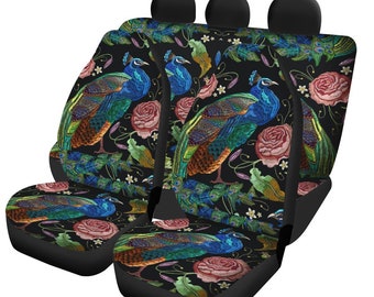 Car Seat Cover Full Set Gift for Her Car Seat Cover for Vehicle Full Set Car Seat Protector to Protect Car Seat for Peacock Lover Accessory