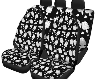 Car Seat Covers Full Set, Car Seat Covers Baby, Car Seat Protector, Car Seat Cover for Vehicle, Car Seat Cover Design Kawaii Cat Cute