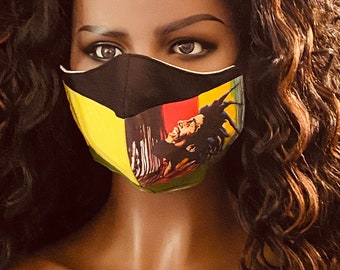 Jamaica Face Mask, Bob Marley Face Mask, Jamaica Flag Face Mask, Adults, Pop Art Mask, Cotton Mask, Reggae Music Mask, Rasta Face Mask