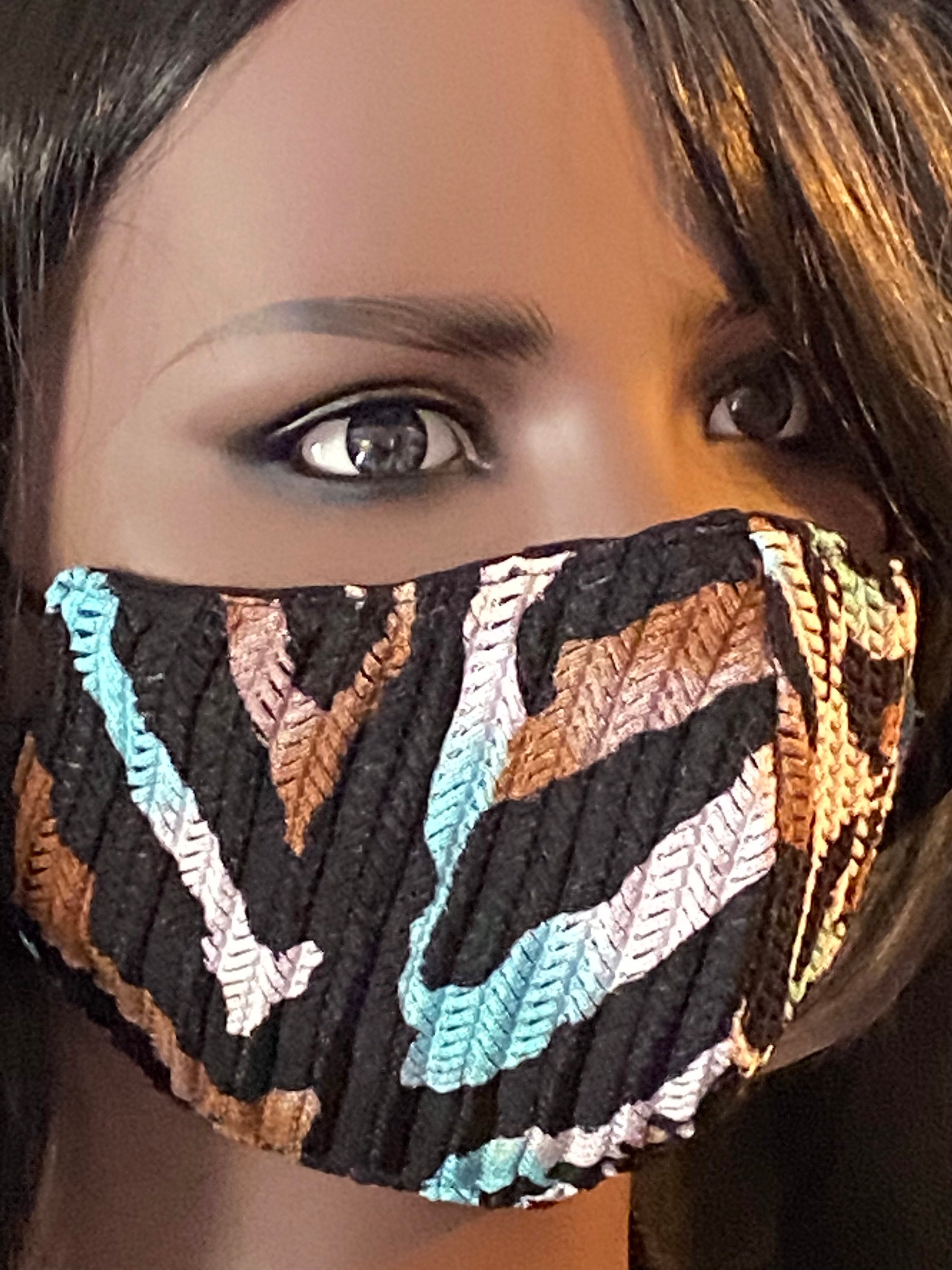 Blue Animal Print Face Mask Colorful Animal Print Face Mask Etsy