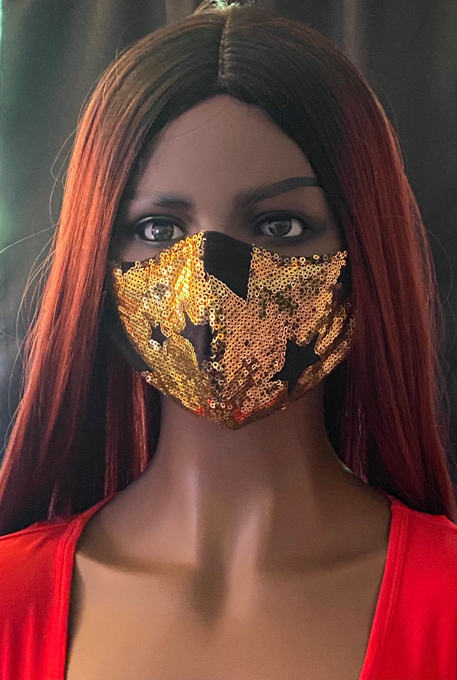 Star Sequin Face Mask Red Sequin Face Mask Sparkly Sequin Etsy