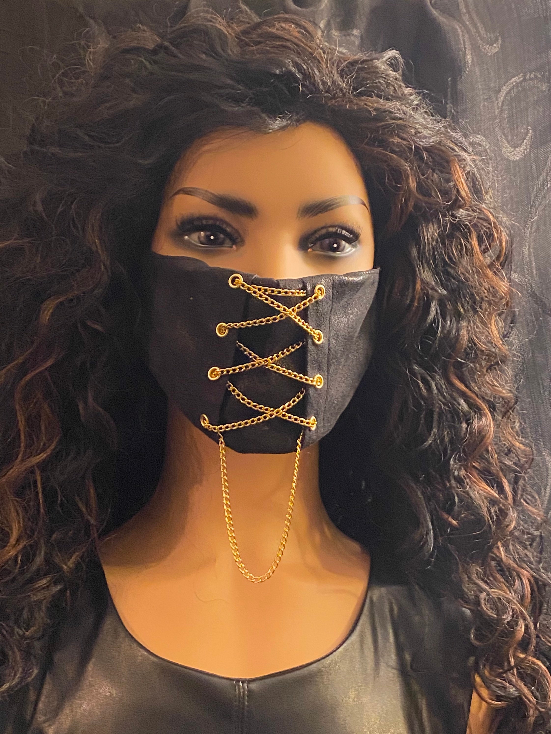 Corset Chain Face Mask Gold Chain Mask Adult Mask Fashion Etsy