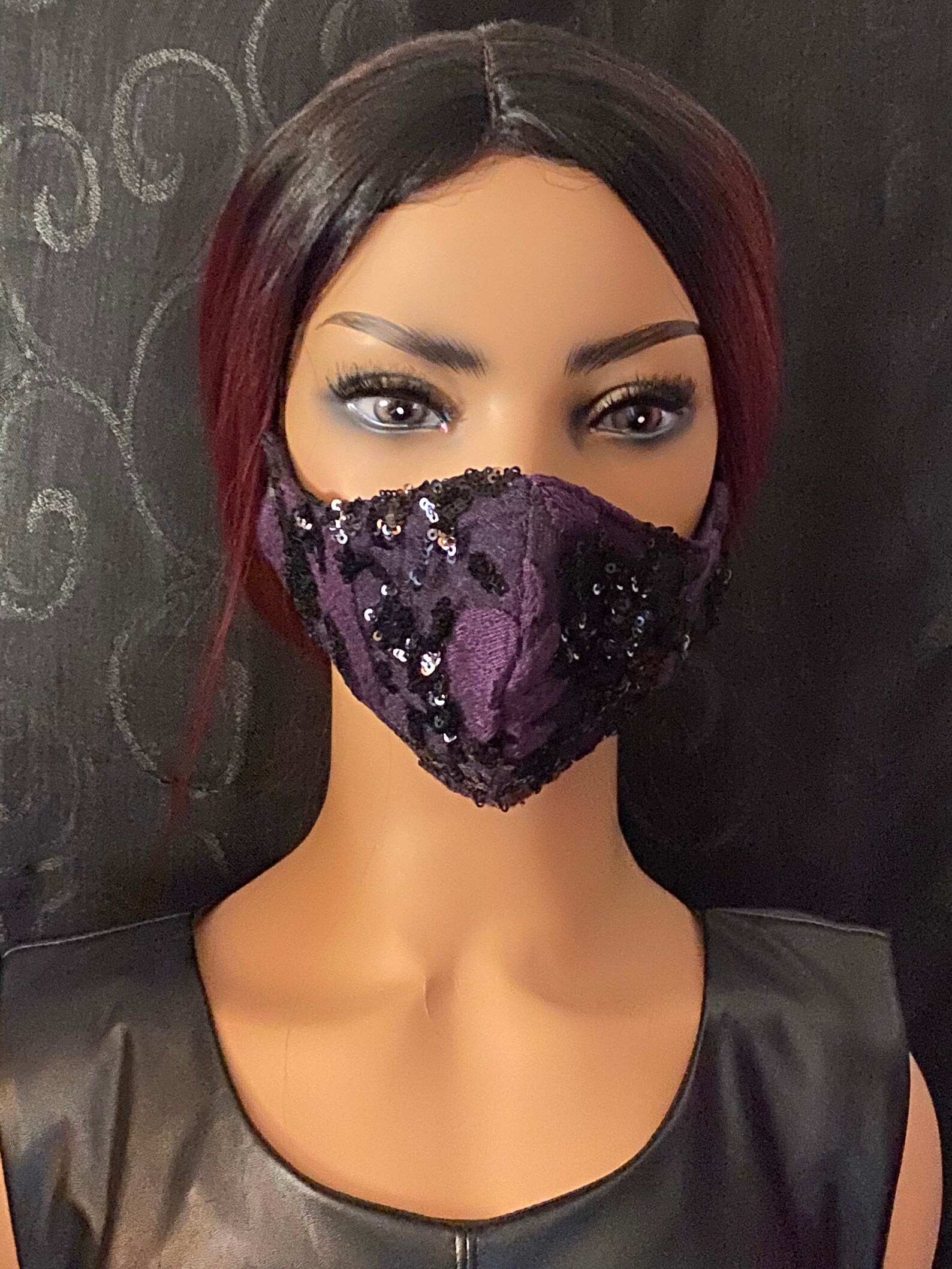 Purple Lace Face Mask Purple Lace Face Covering Purple Lace Etsy