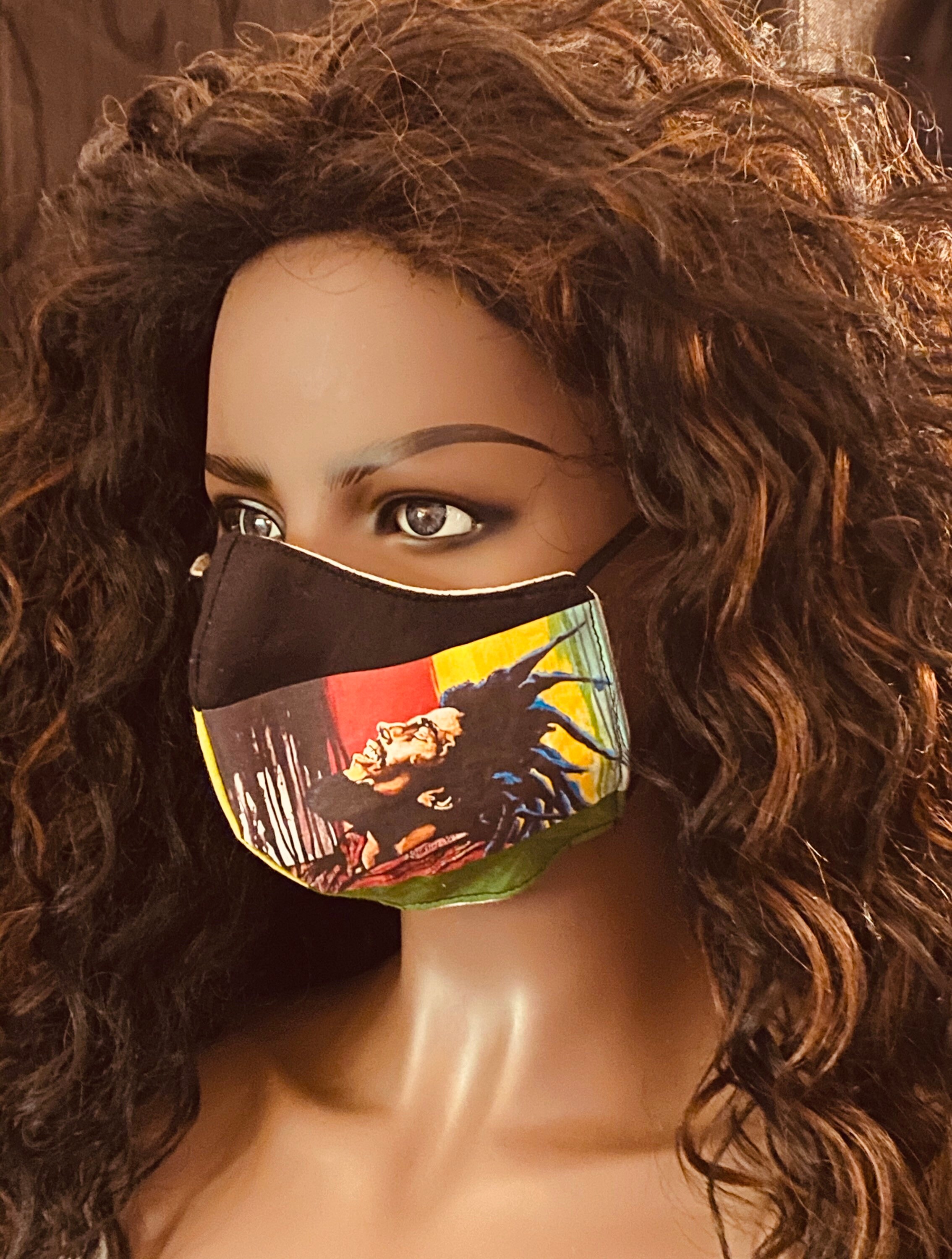 Jamaica Face Mask Bob Marley Face Mask Jamaica Flag Face Etsy