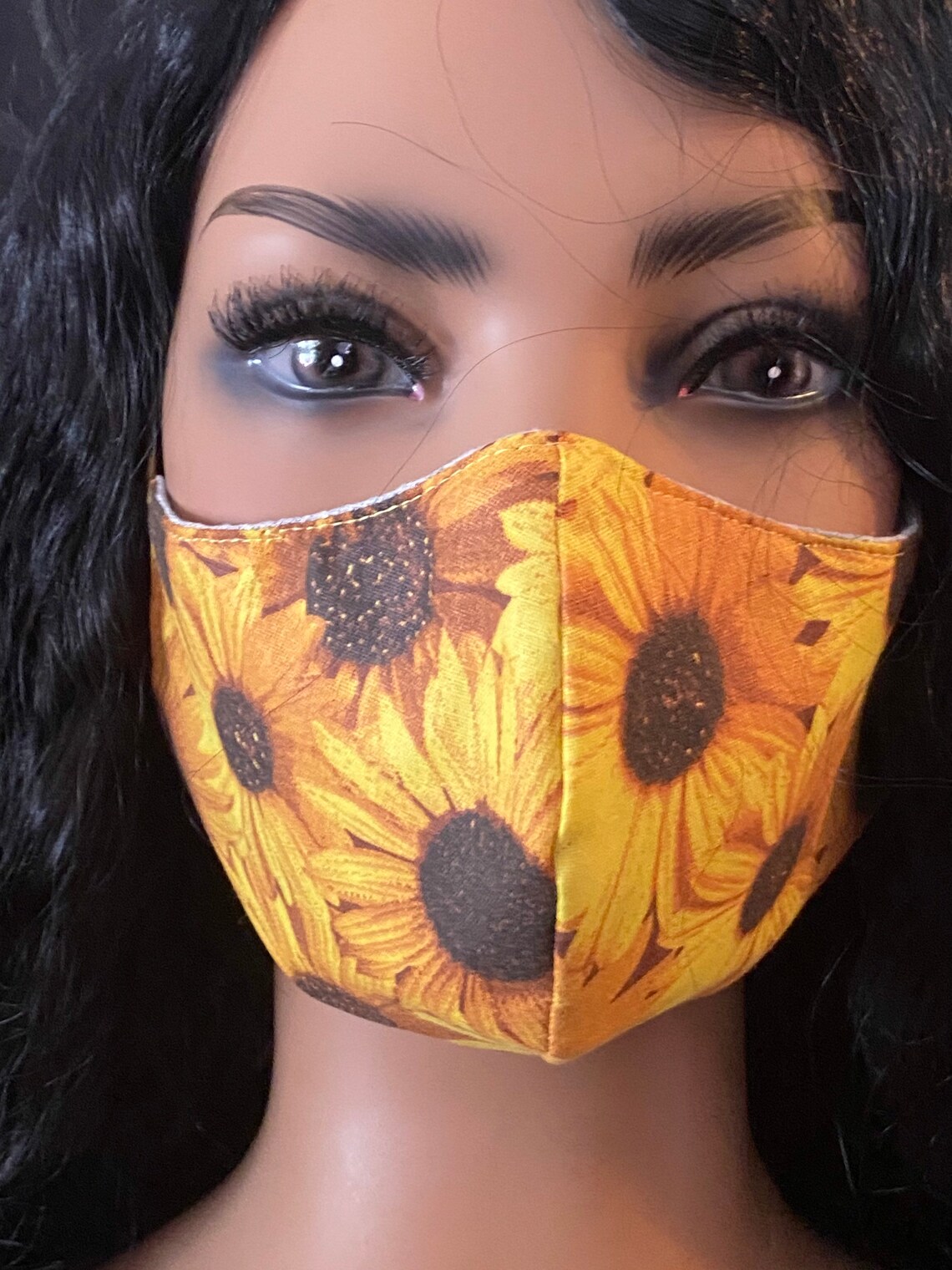 Sunflower Face Mask Yellow Floral Mask Green Floral Mask Etsy