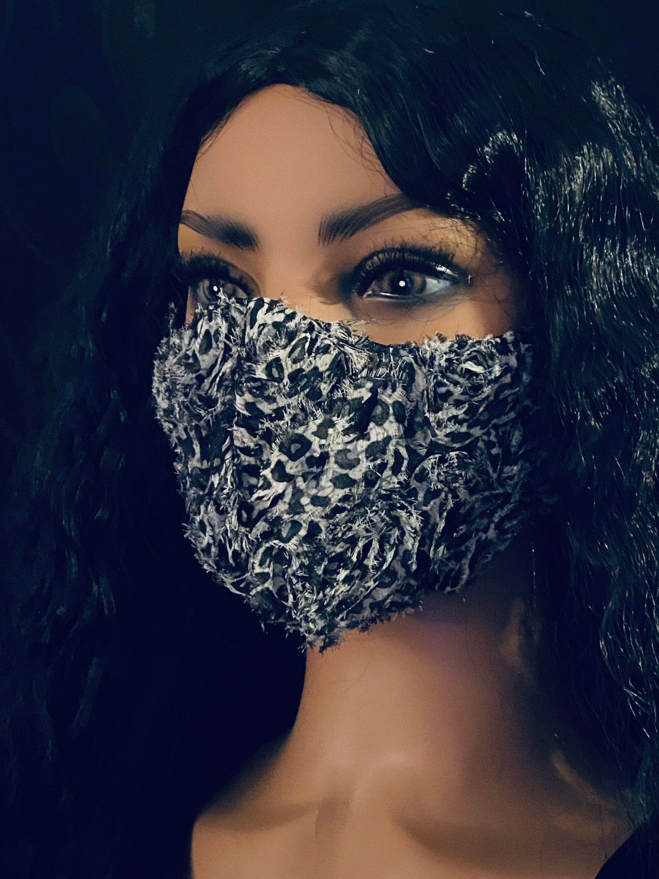 Leopard Print Face Mask Leopard Shredded Face Mask Leopard Etsy UK