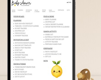 Baby shower planner | Digital planner | Baby shower | Shower checklist | Party planner | Event planner | Baby shower games | Instant download