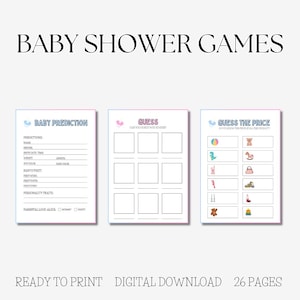 Baby shower games | Baby shower bundle | Baby shower | Baby shower game | Instant download | Games bundle | Gender neutral | Baby games