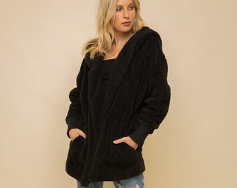 sherpa long cardigan