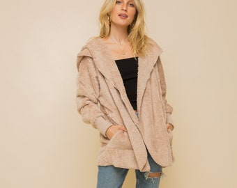 sherpa long cardigan