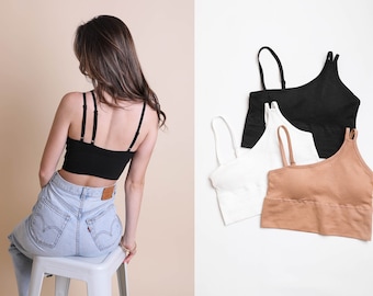 Versatile Style Brami Bralette, Removable Padded Brami Bralette, Adjustable Strap Pullover Bralette, Soft and Comfortable for Everyday