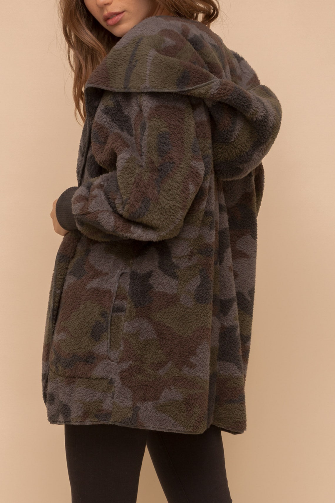 Camo Sherpa Jacket Fleece Jacket Women's sherpa Jacket Etsy