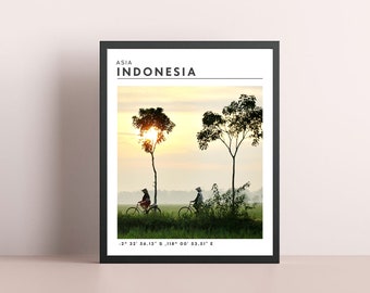 Indonesia Asia Wall Art - Digital Download Indonesia Home Decor - Affiche minimaliste - Indonesia Wall Art - Asia Poster - Indonesia Poster