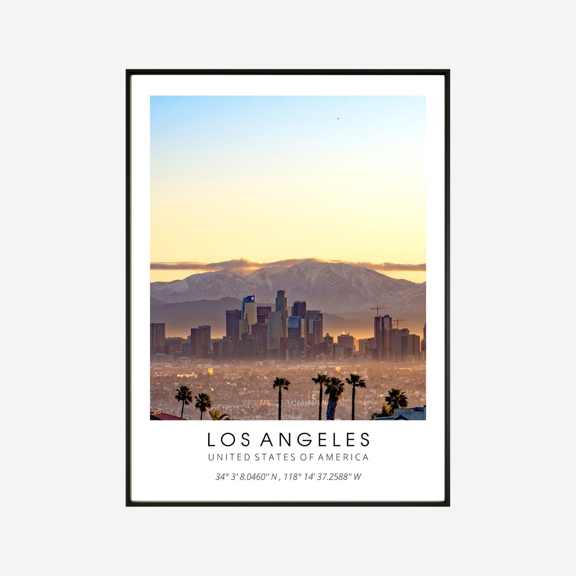 Los Angeles Printable Art, LA Poster, Unique Wallart Decor, Los Angeles ...