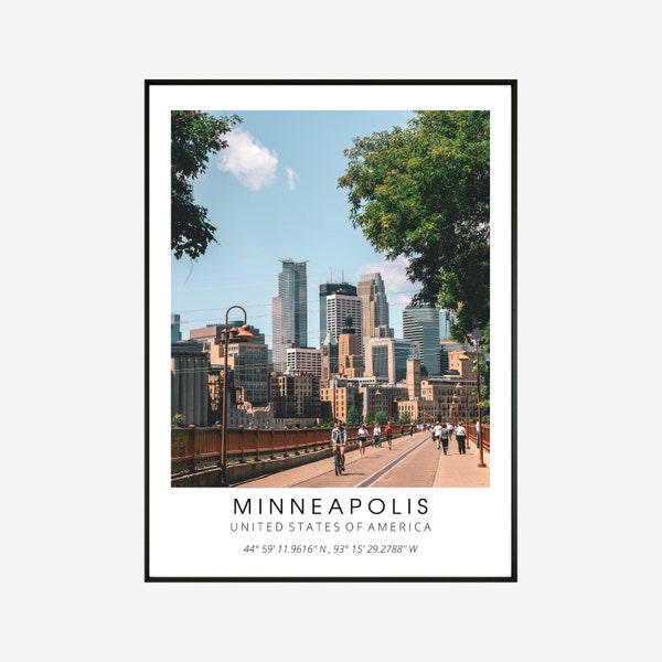 Minneapolis USA  Wall Art - Digital Download Minimalist Home Decor - United States Poster - Minneapolis Cityscape Wall Art - Minneapolis Art