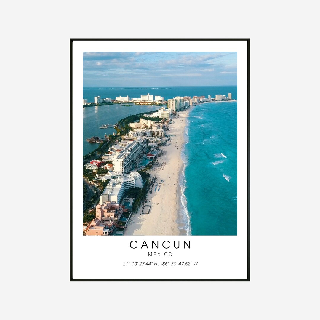 Cancun Mexico Wall Art Digital Download Minimalistic Home Decor Cancun