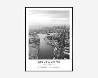 Melbourne Australia Black And White Wall Art - Digital Download Minimalist Home Decor - Melbourne Poster - Australia Wall Art -Cityscape Art