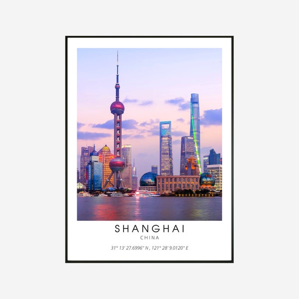 Shanghai China Digital Download Poster - Shanghai Wall Art - Shanghai Cityscape Photography Print - China Wall Art - China Poster - Shanghai