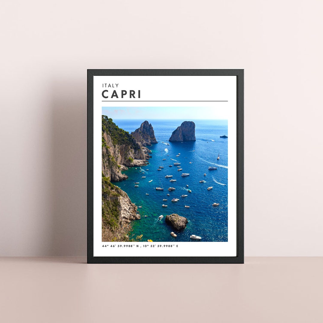 Capri Italy Wall Art Digital Download Minimalistic Home Decor Capri Landscape Poster Capri Wall