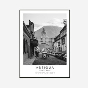 Antigua Guatemala Black And White Wall Art - Digital Download Minimalist Home Decor - Guatemala Poster - Antigua Wall Art - Guatemala Photo