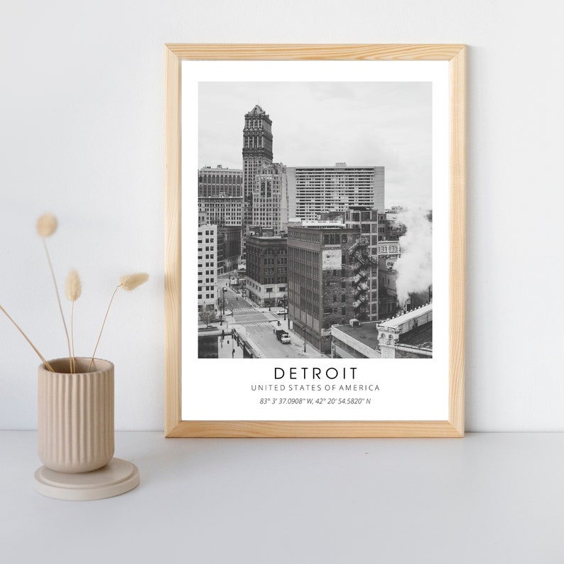 Detroit Digital Download Print Detroit Michigan Poster Etsy