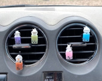 2 Pack Boba Drink Air Vent Clips - Choose Your Style Miniature Boba Car Clip - Clips for Keys Wallet Phone Glasses Mask - Vent Hook