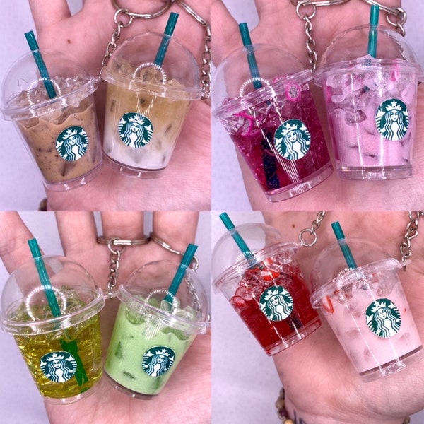 Porte-clés boisson miniature Starbucks / Mini boissons glacées Starbucks faites main / Cadeau cadeau café