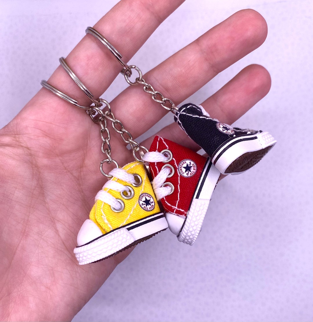 Mini Converse Shoe Keychain / Small Converse Keychain / Rainbow Shoe