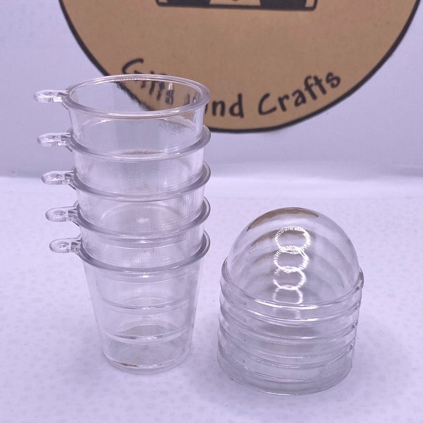 Miniature Keychain Dome Cups with Straw Hole or No Straw Hole / Mini Cup With Keyring Hole for Crafts and Projects