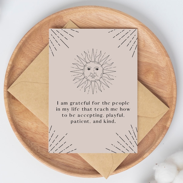 Gratitude Affirmation Cards || Intentional Living || Positive Mindset