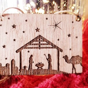BULK Ornamente - Birke Holz Krippe Weihnachtsschmuck
