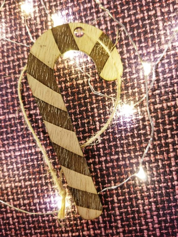 3D Ornament Candy Cane 3 Pieces Laser Cut Out Unfinished ORN97 3D Ornament Candy Cane 3 Pieces Laser Cut Out Unfinished ORN97