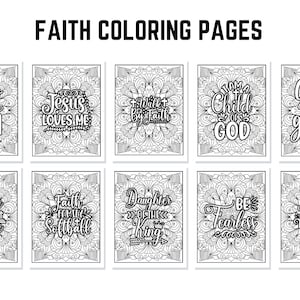 Christian Themed Scripture Coloring Pages - Instant Download PDF Bible Verse Coloring Pages