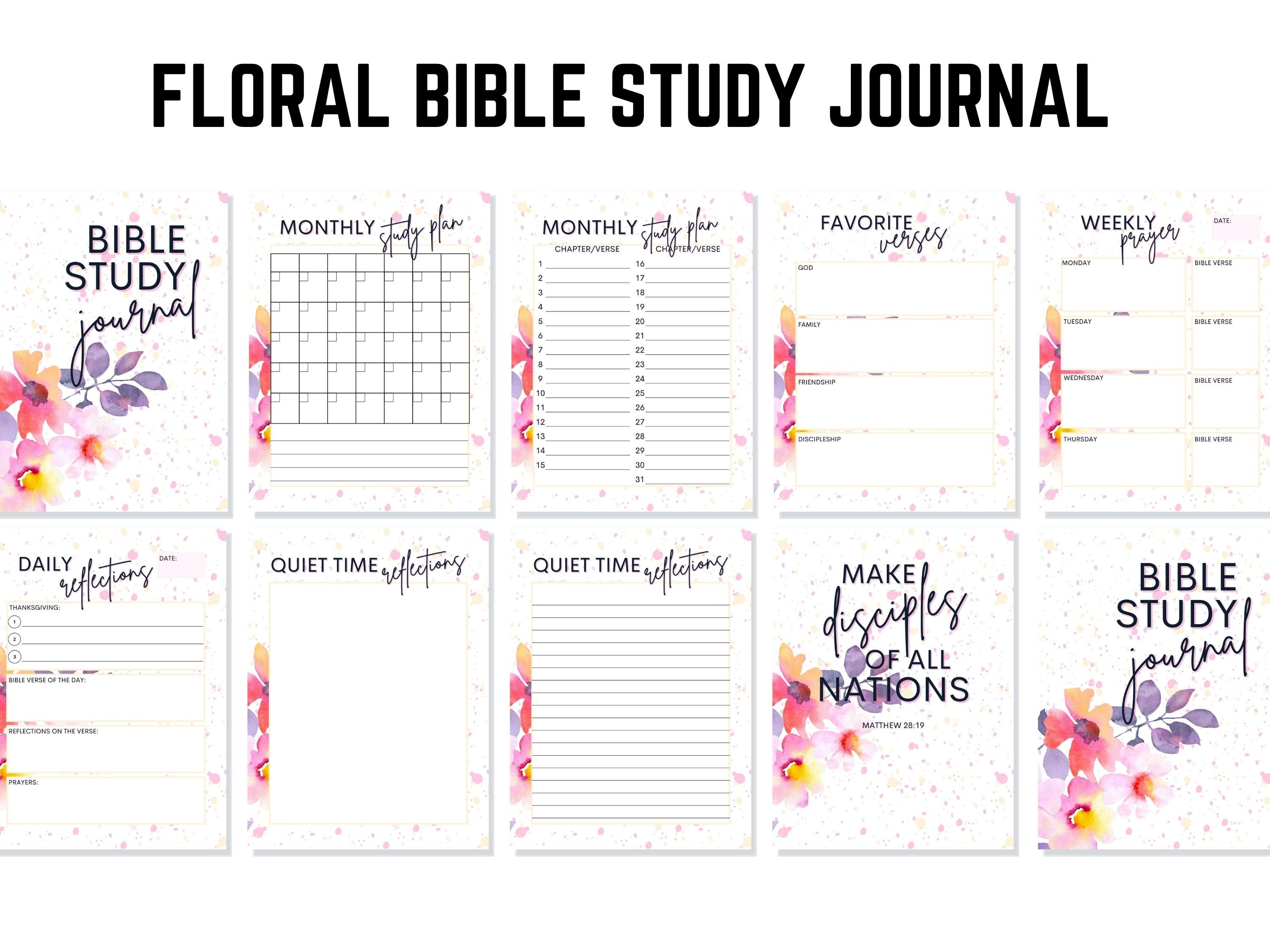 Bible Study Journal Printable With Bible Tabs | Faith Journal | Instant ...