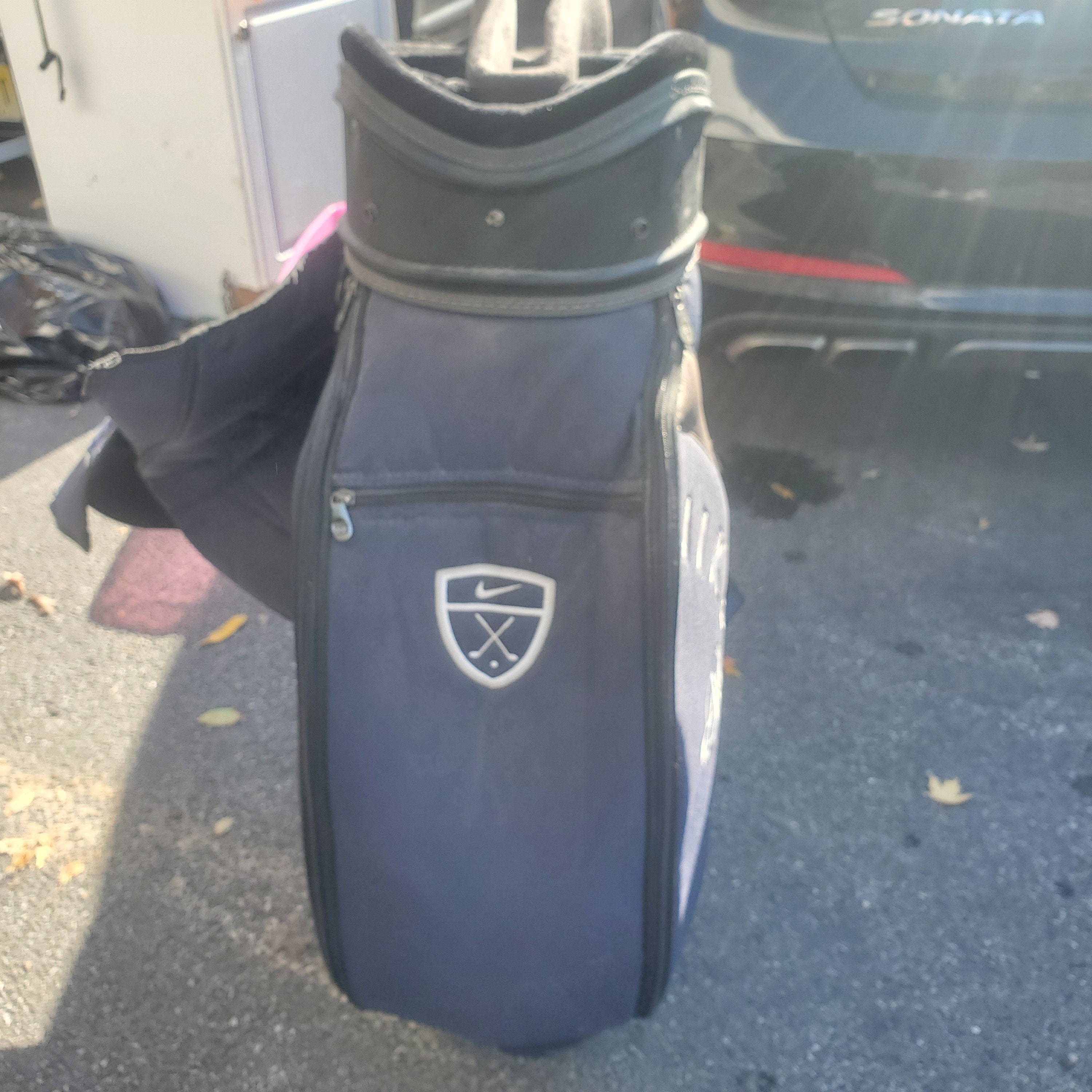 Vintage Nike Golf navy blue Faux Leather Golf Bag Carry Cart Etsy