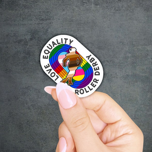 Love Equality Roller Derby Sticker