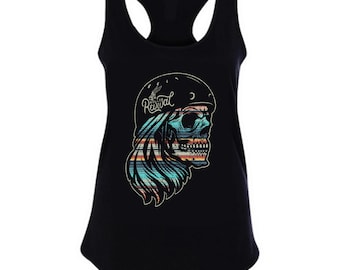 Serape Skull Racerback Tank Top Roller Derby Skate T-Shirt