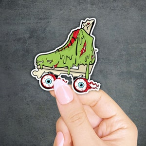 Creepin' It Real Roller Skate Sticker Zombie