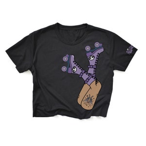 Witch on Wheels Roller Skate Crop Top T-Shirt