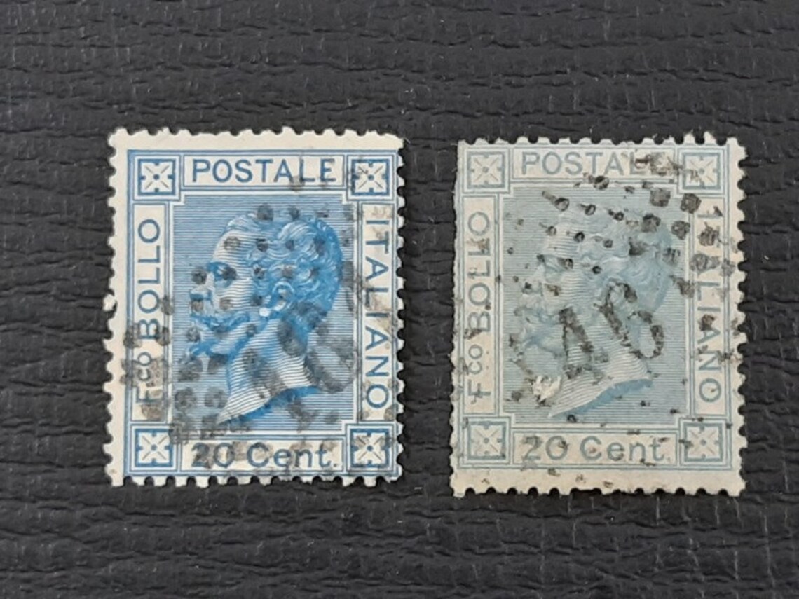 2 postage stamp Poste Italiano 20 cent Fco BOLLO 1863 Etsy