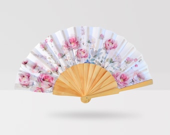 Floral Folding Hand Fan – Wedding Accessory, Lovely Party Favor & Elegant Gift for Holidays and Events, gift for mom