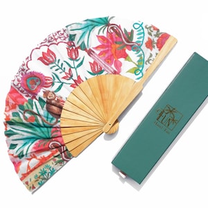 Indian Motif Folding Fan – Royal Rajasthan Handheld Fan, Wedding Favors, Paisley Mehndi Decor, monkey , Floral Diwali Gift, Haveli Style